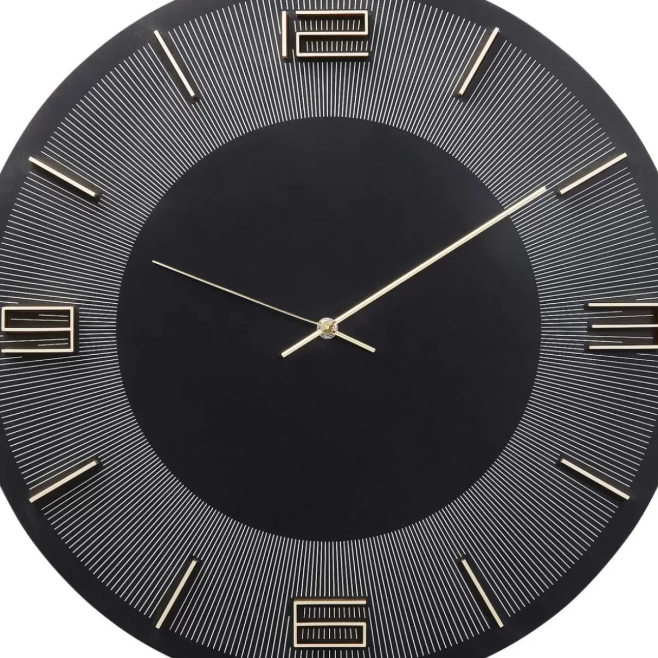 Uhren-KARE Design Wanduhr Leonardo Schwarz/Gold 50