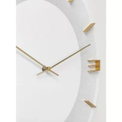 Uhren-KARE Design Wanduhr Leonardo Weis/Gold
