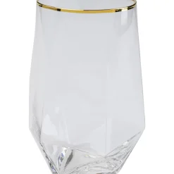 Geschirr & Tischaccessoires-KARE Design Wasserglas Diamond Gold Rim