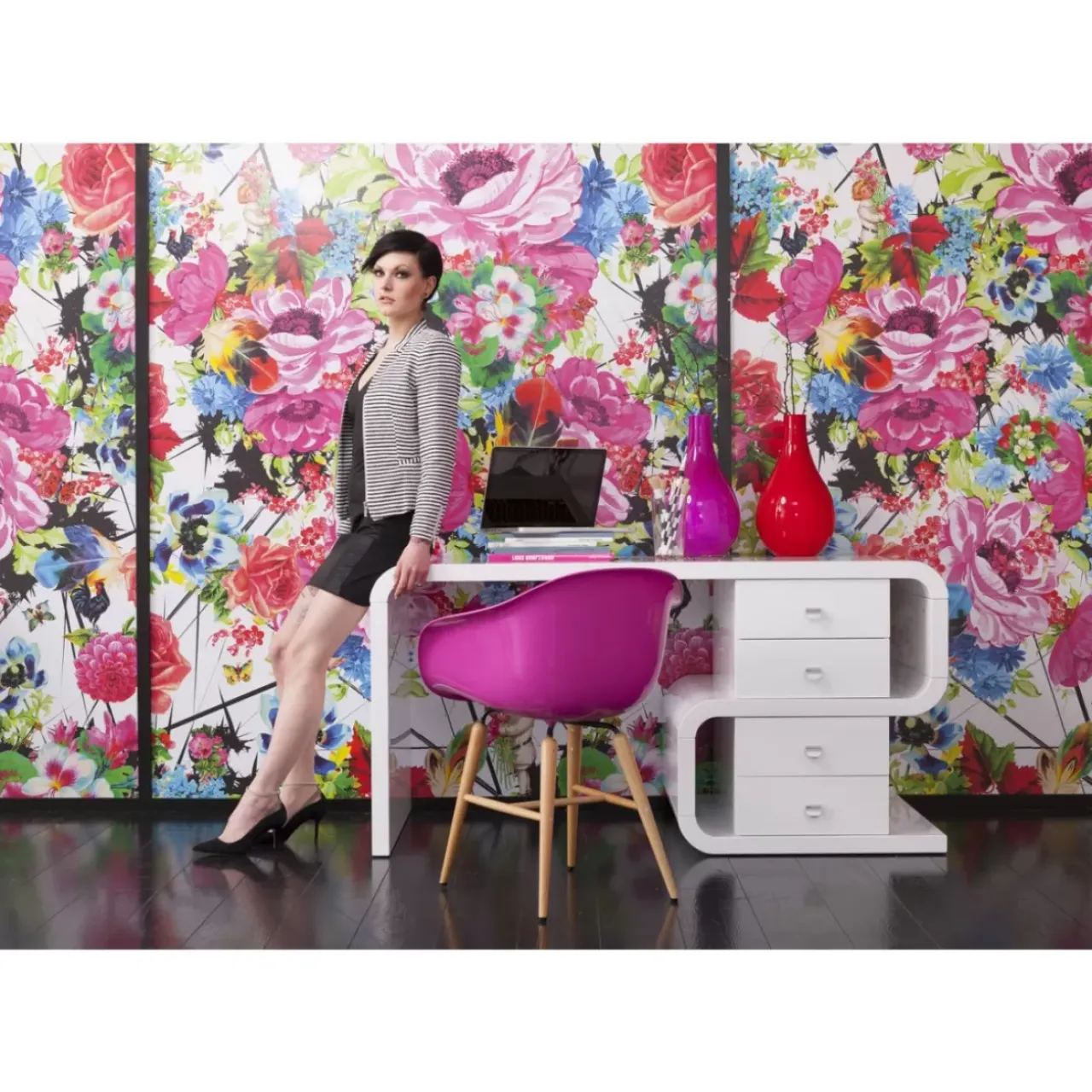 Tische-KARE Design White Club Schreibtisch Snake 150X70Cm