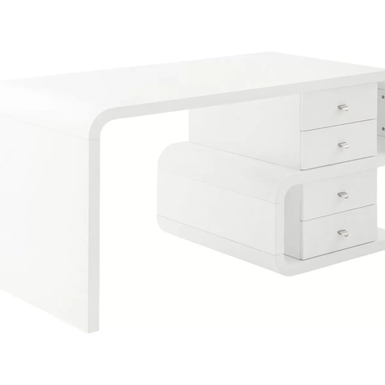 Tische-KARE Design White Club Schreibtisch Snake 150X70Cm