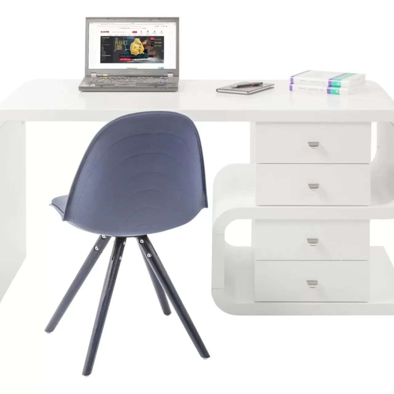 Tische-KARE Design White Club Schreibtisch Snake 150X70Cm