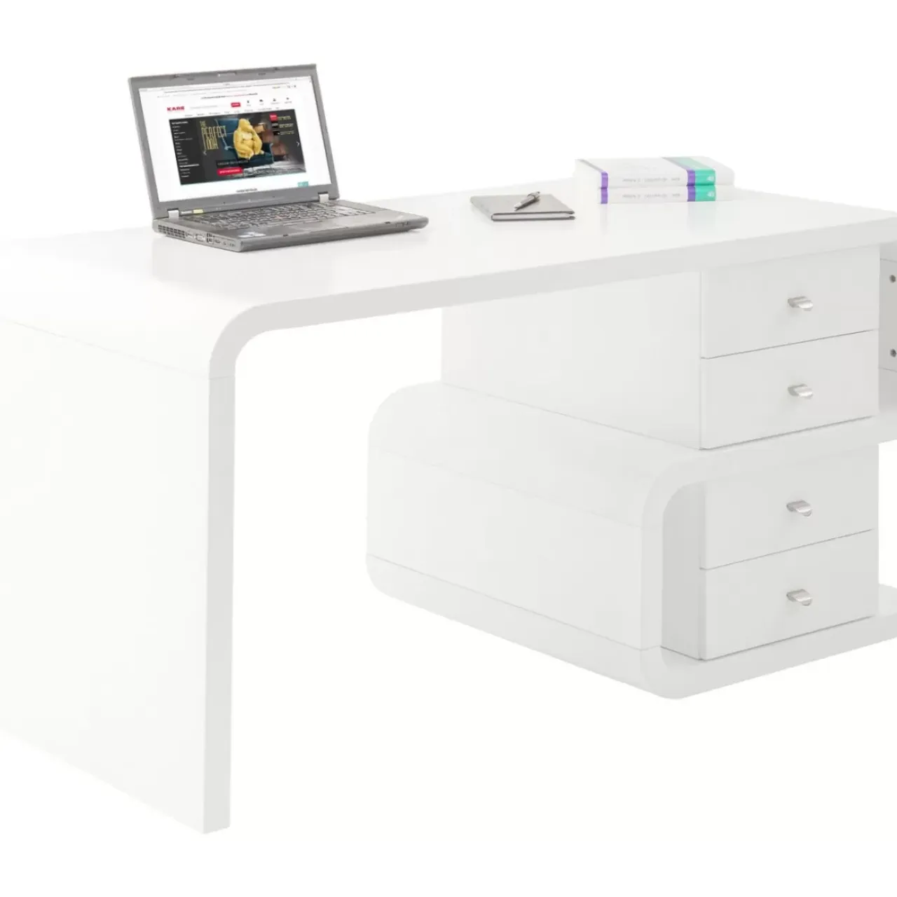 Tische-KARE Design White Club Schreibtisch Snake 150X70Cm