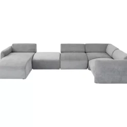 Sofas & Couches-KARE Design Wohnlandschaft 2 Lucca Grau Links 328Cm