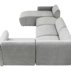 Sofas & Couches-KARE Design Wohnlandschaft 2 Lucca Grau Links 328Cm