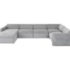 Sofas & Couches-KARE Design Wohnlandschaft 1 Lucca Grau Links 328Cm