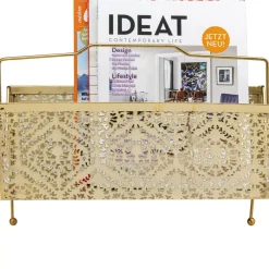 Zeitungsständer-KARE Design Zeitungsständer Basket Gold Klein